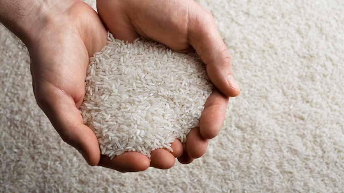 roher Reis mit Spülmittel